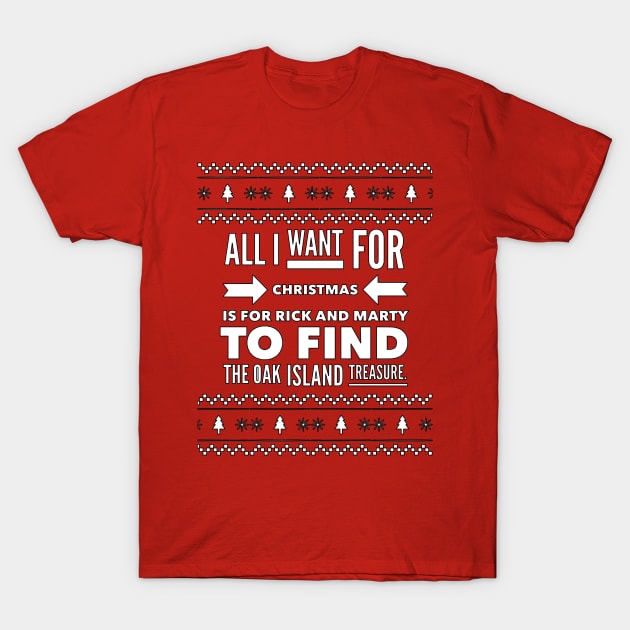 Oak Island Christmas Sweater T-Shirt by OakIslandMystery